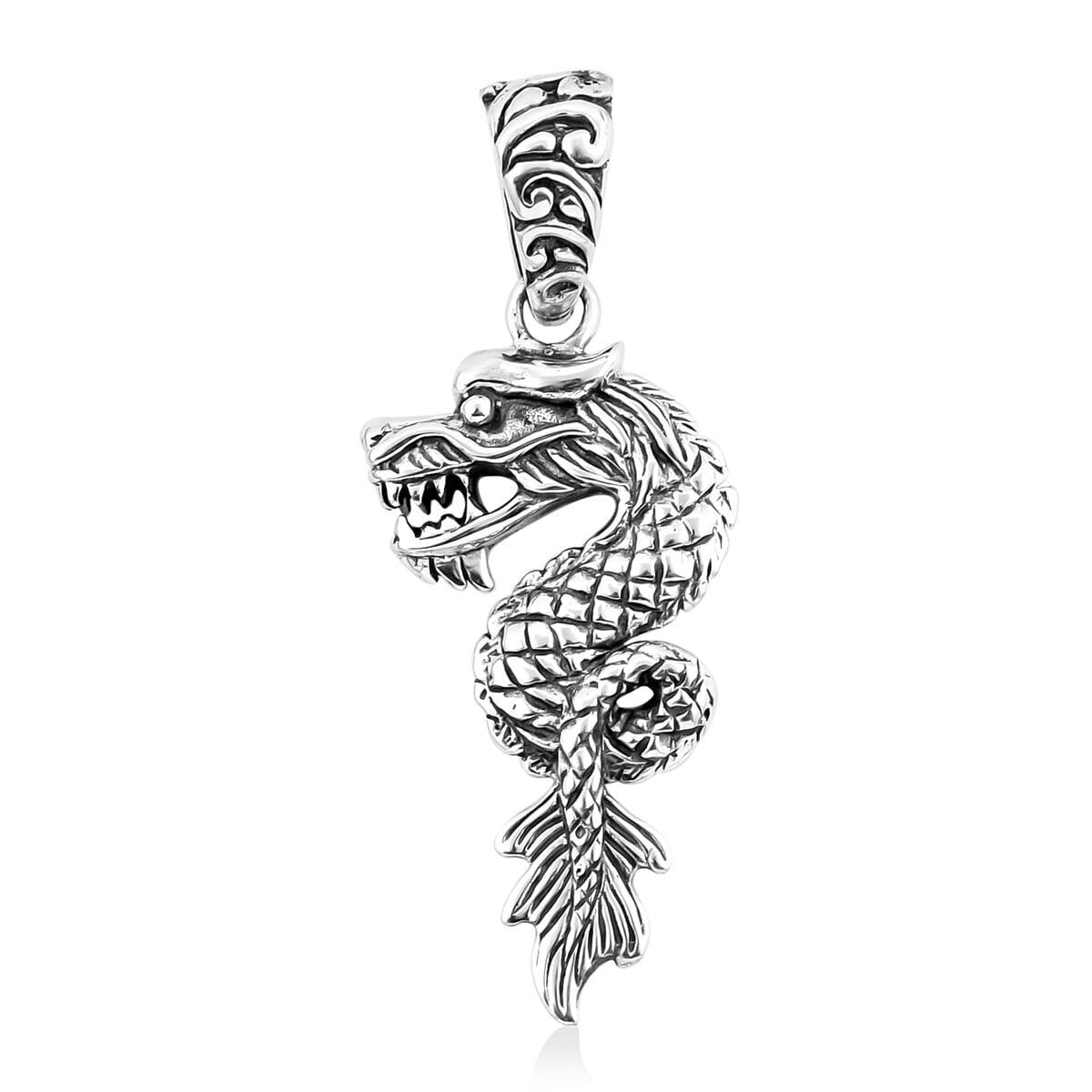 Balinese Dragon Pendant in Sterling Silver – A Symbol of Strength, Light, and Loyalty