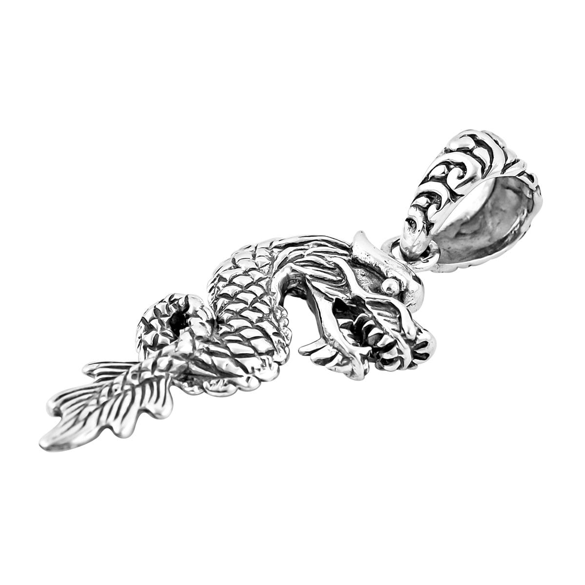 Balinese Dragon Pendant in Sterling Silver – A Symbol of Strength, Light, and Loyalty