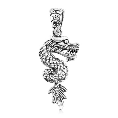 Balinese Dragon Pendant in Sterling Silver – A Symbol of Strength, Light, and Loyalty