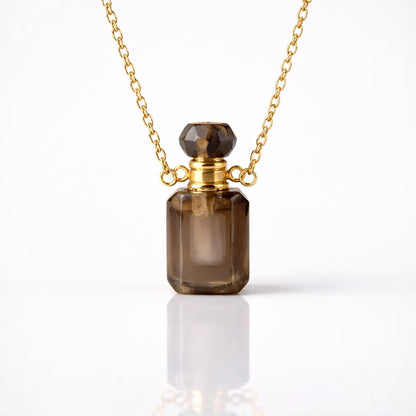 Engraved Gemstone Perfume Bottle Pendant — Embrace the Scent of Spiritual Energy
