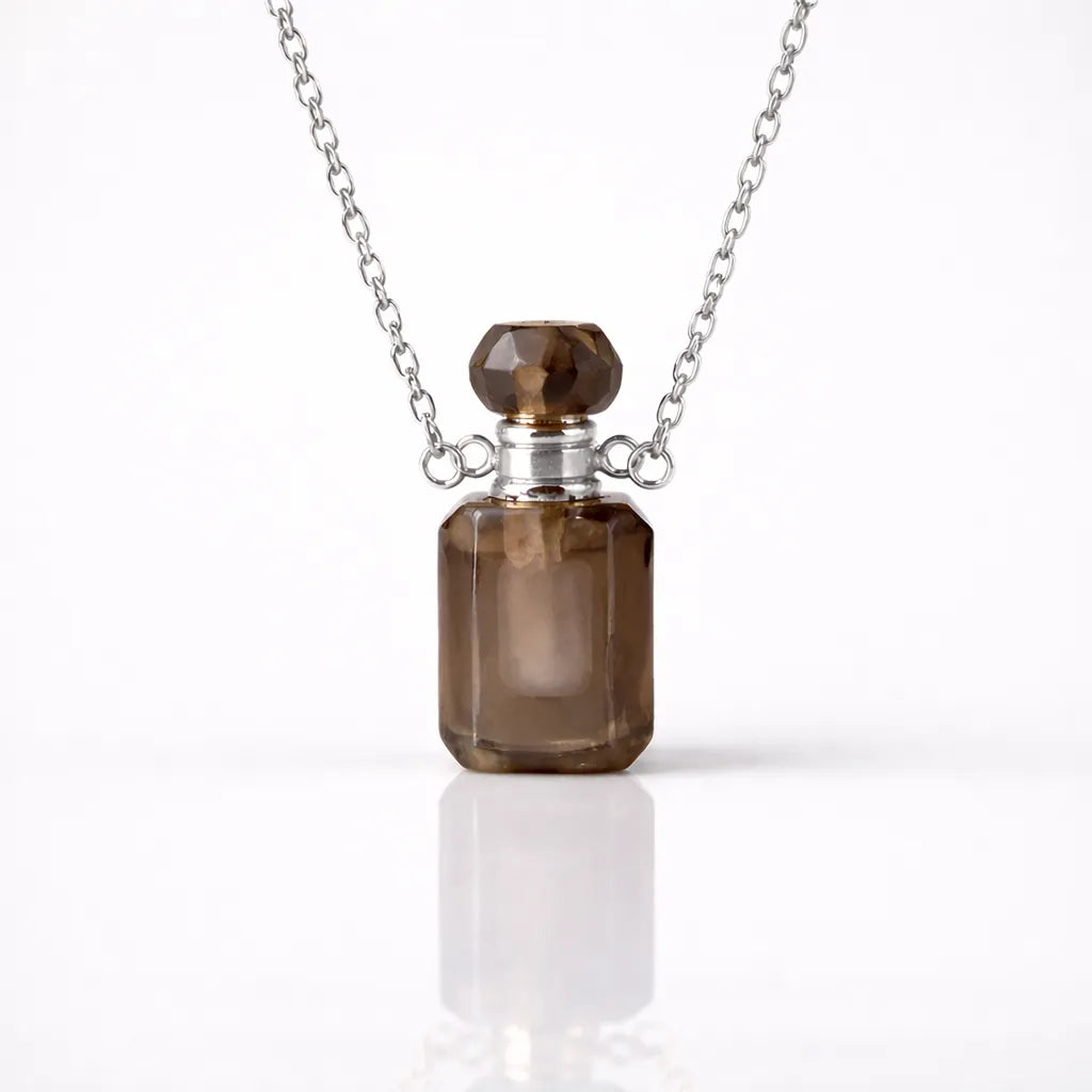 Engraved Gemstone Perfume Bottle Pendant — Embrace the Scent of Spiritual Energy