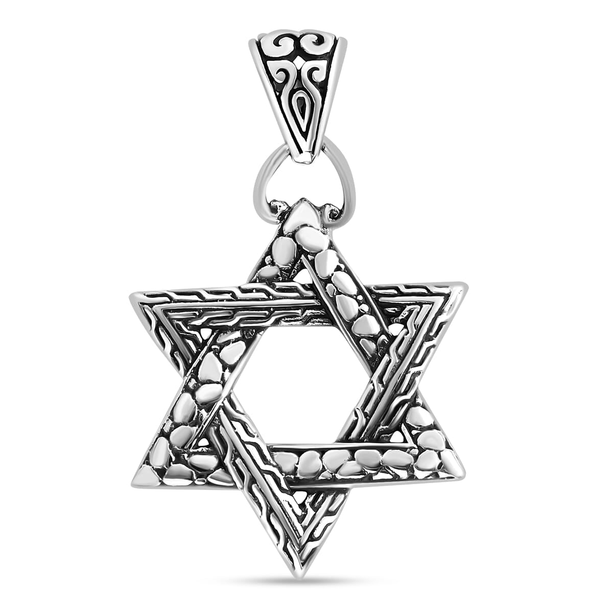 Balinese Star of David Pendant – Strength & Spirituality in Sterling Silver