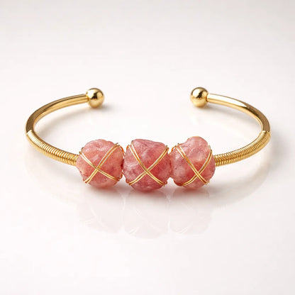 Natural Crystal Raw Stone Bracelet — Healing Energy in Every Bead