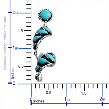 Sterling Silver Swirl Earrings with Kingman Turquoise – Grounding Energy in Motion