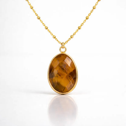 Natural Stone Wrapped Faceted Water Drop Pendant — Capture the Essence of Healing Energy