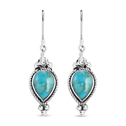 Turquoise Solitaire Earrings in Sterling Silver – Timeless Energy & Beauty