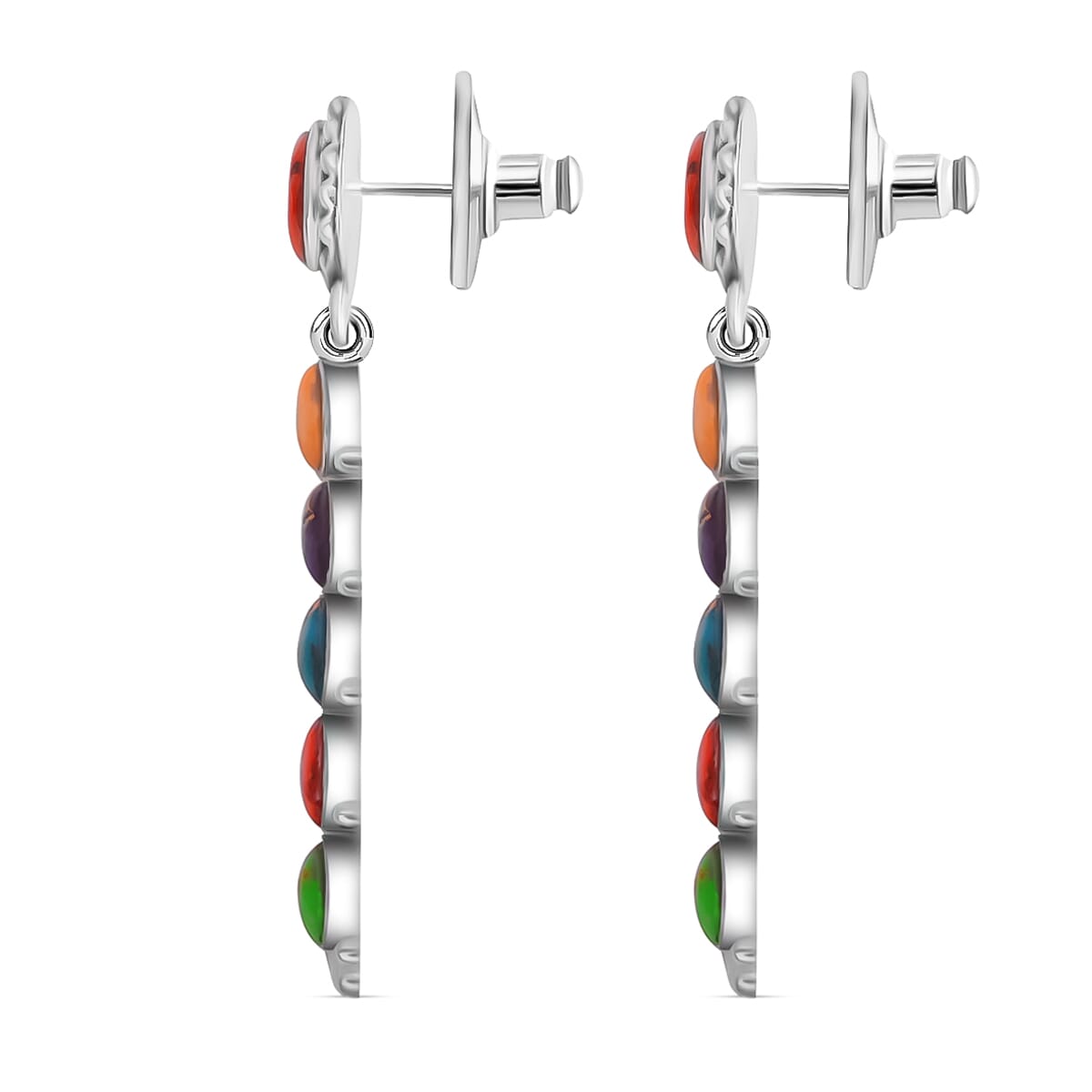 Turquoise & Coral Sterling Silver Earrings – Embrace Bold Energy