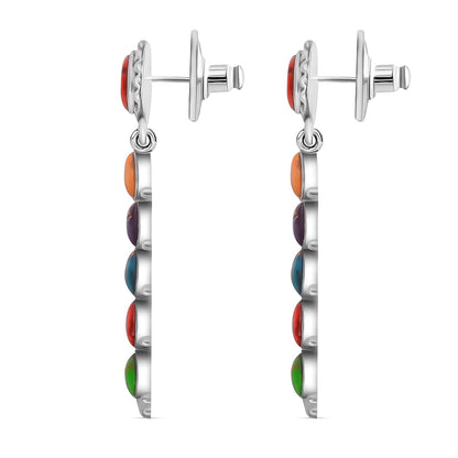 Turquoise & Coral Sterling Silver Earrings – Embrace Bold Energy