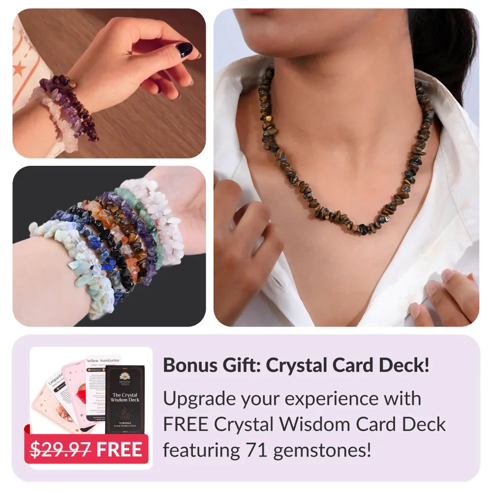 12 bracelets + 12 necklaces+ FREE Crystal  Wisdom Deck