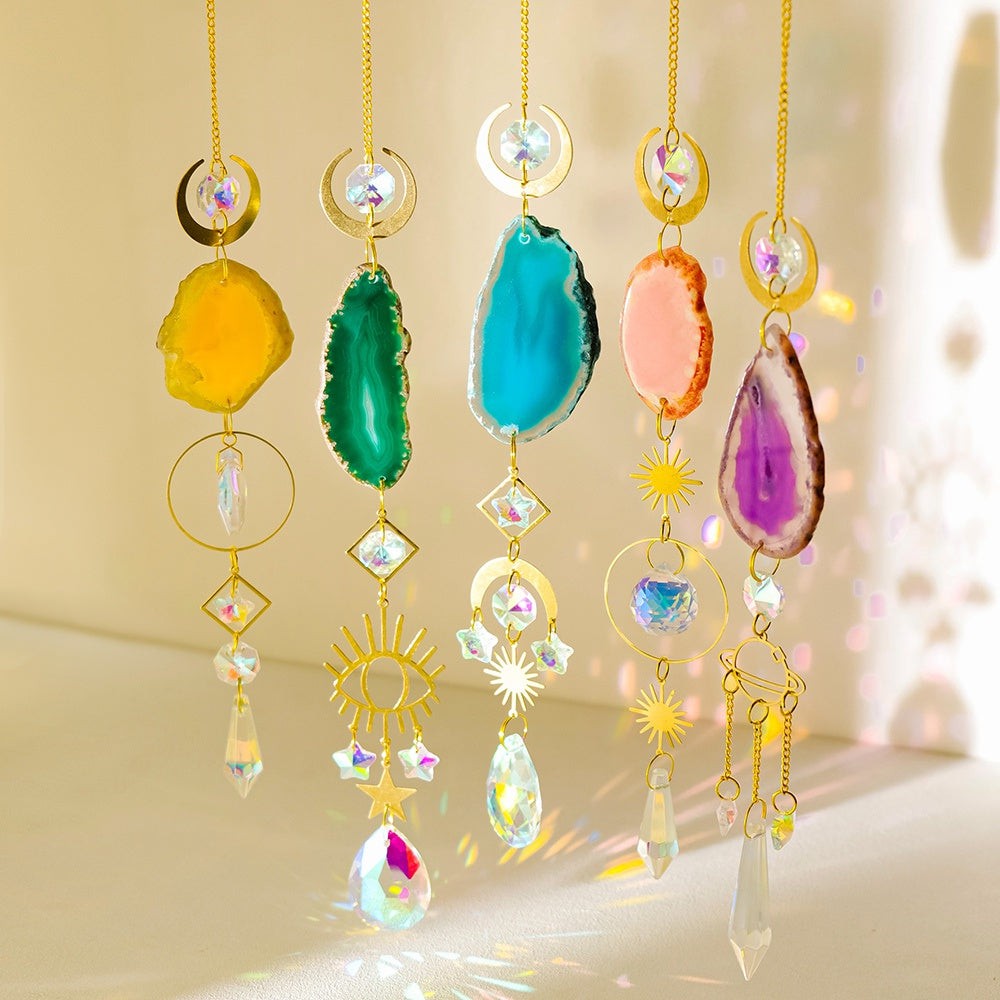 Minimalistic Agate Stone Sun Catcher