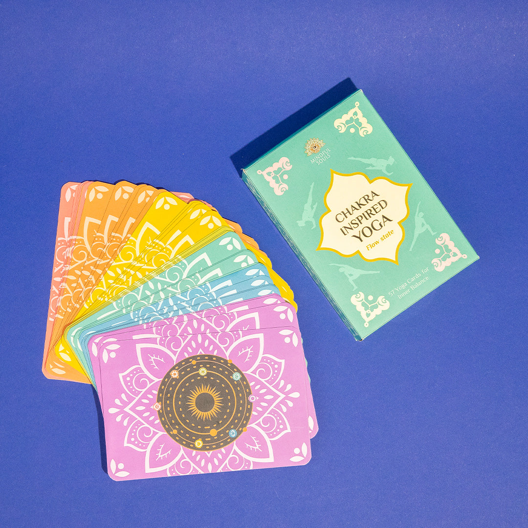 2x Chakra Yoga Card Deck: 57 Simple Poses to Feel Better Every Day