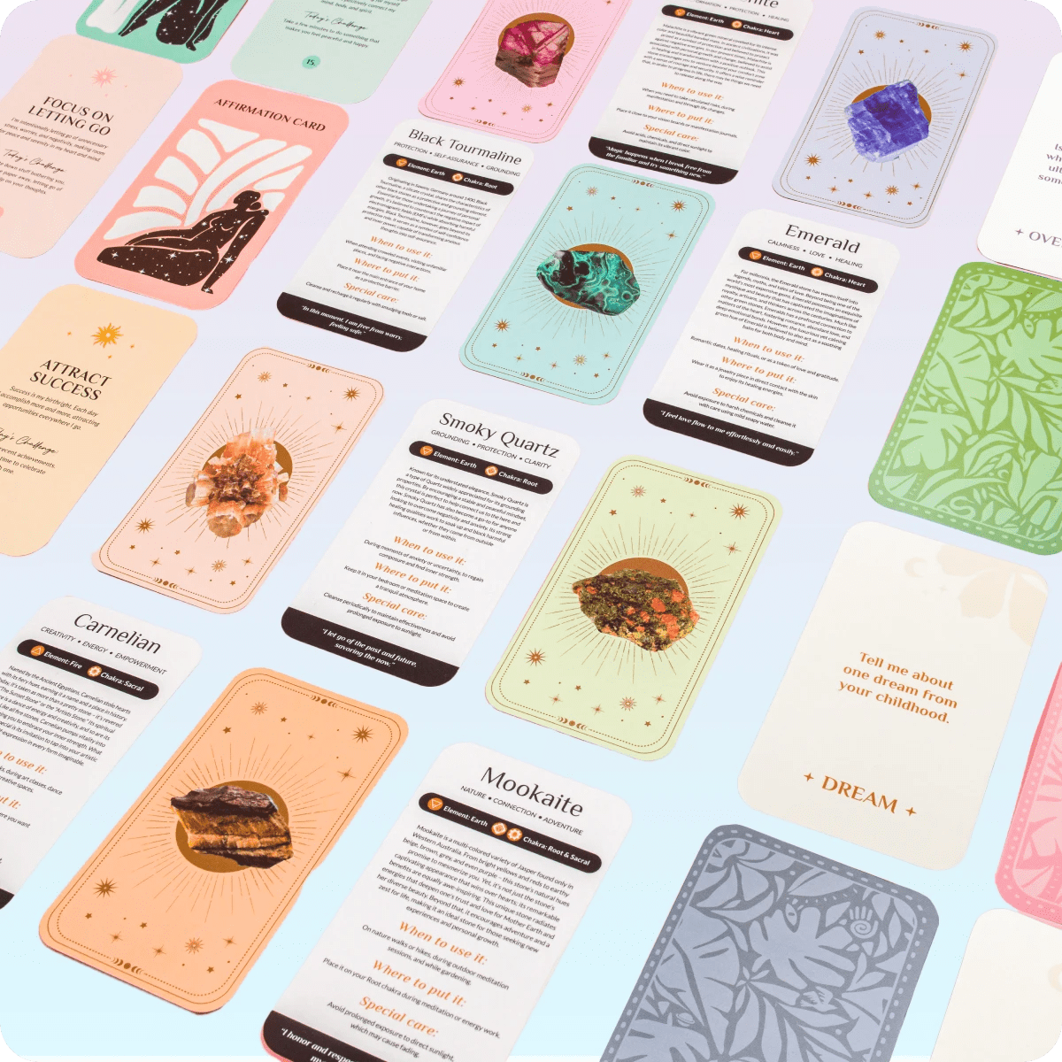 Emotional Clarity Cards Bundle: Crystals, Affirmations & Conversation Starter Decks