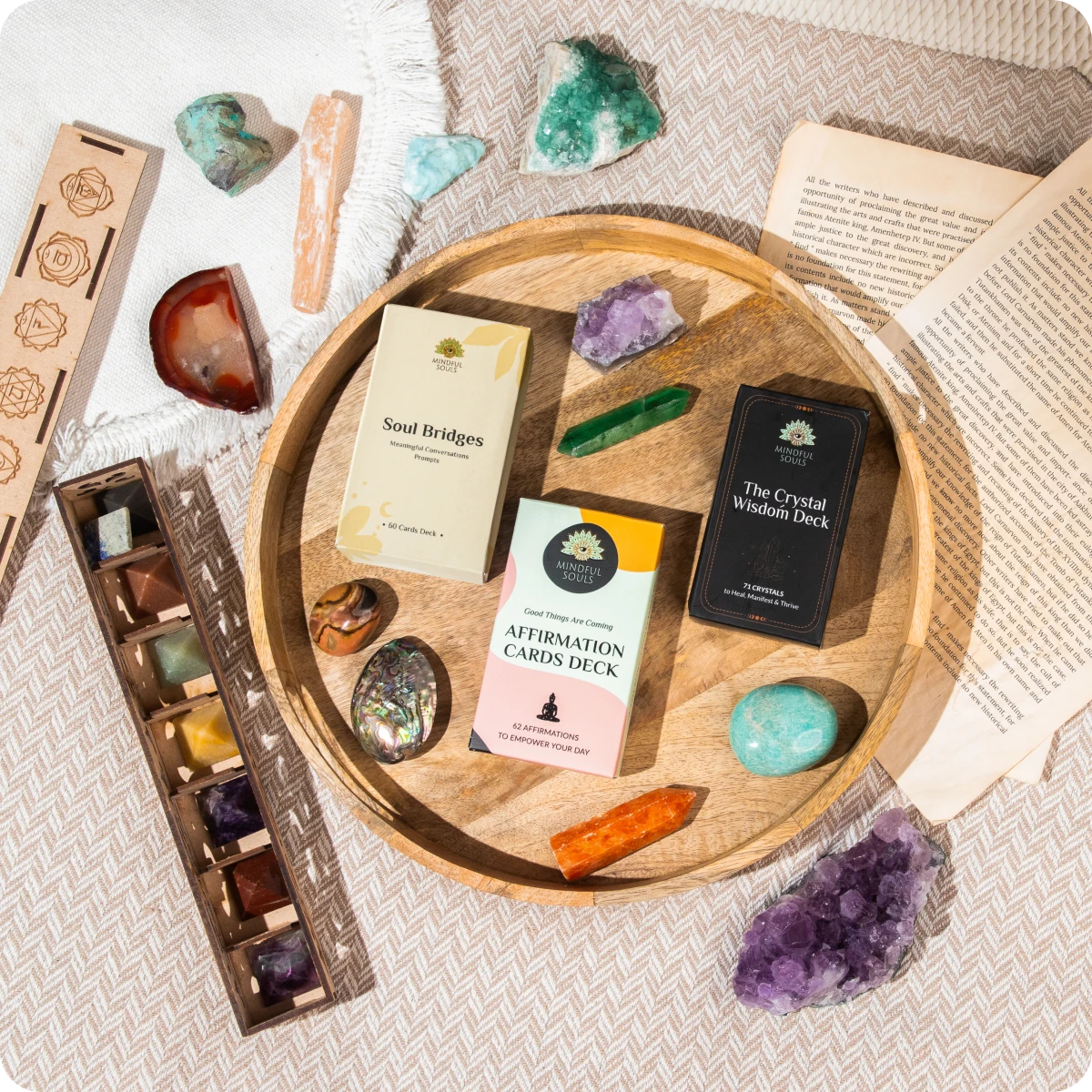 Emotional Clarity Cards Bundle: Crystals, Affirmations & Conversation Starter Decks