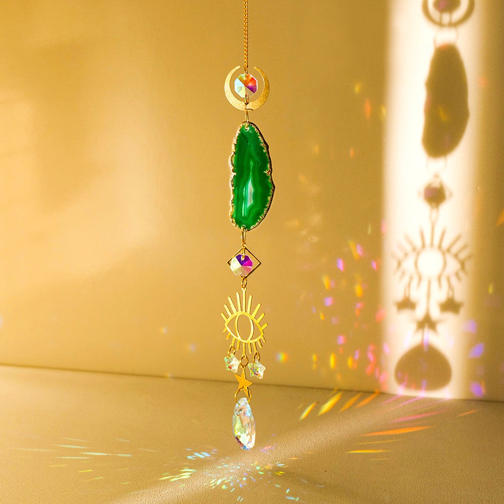 Minimalistic Agate Stone Sun Catcher