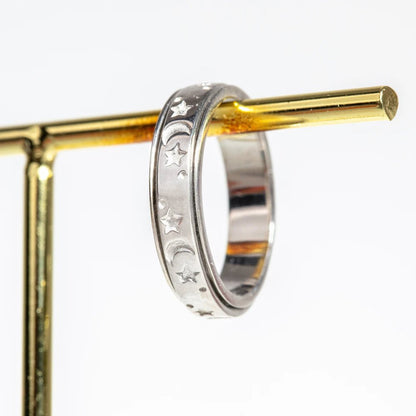 Moon & Stars Spinner Ring