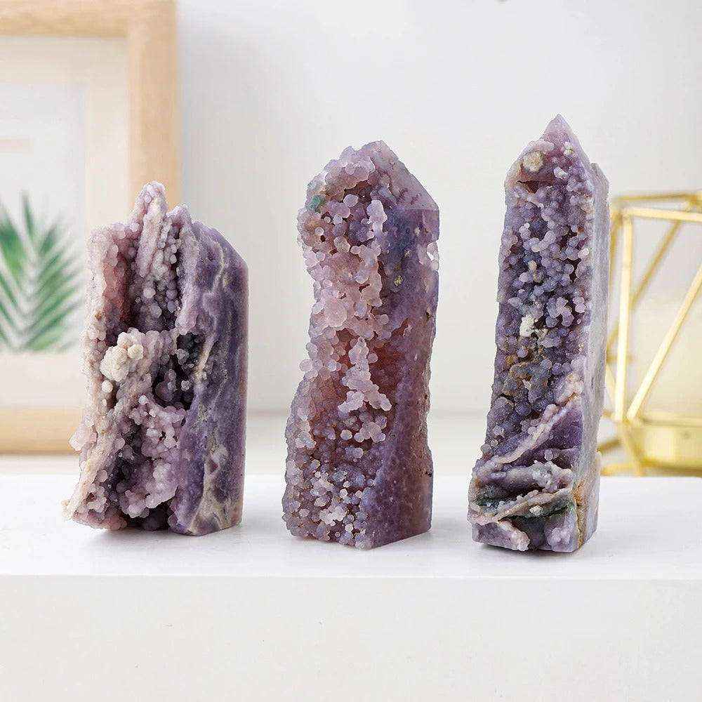 Grape Agate Stone Crystal Point