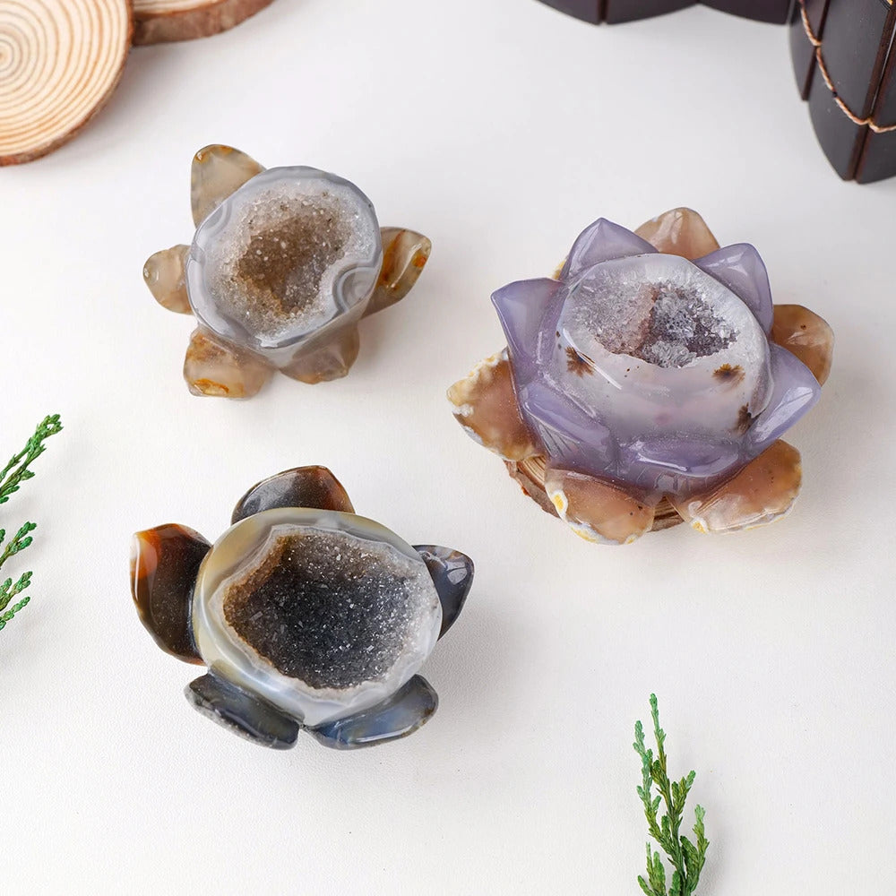 Agate Cluster Flower Statue
