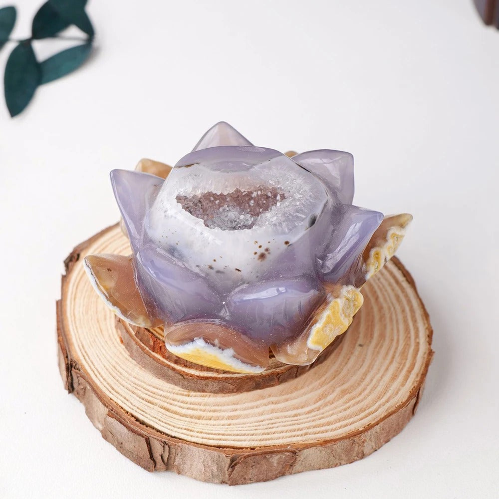 Agate Cluster Flower Statue