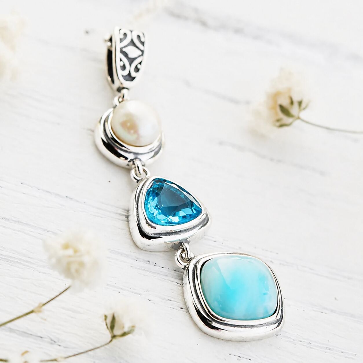 Silver Larimar Necklace