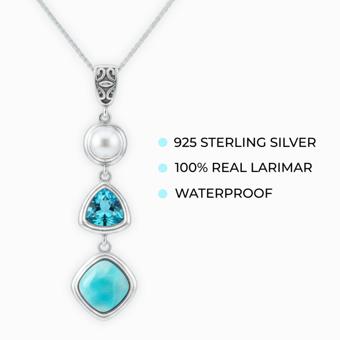 Silver Larimar Stone Necklace – MindfulSouls
