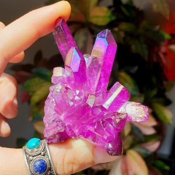 Pink Angel Aura Spirit Quartz Cluster Suncatcher charged with newest healing energy