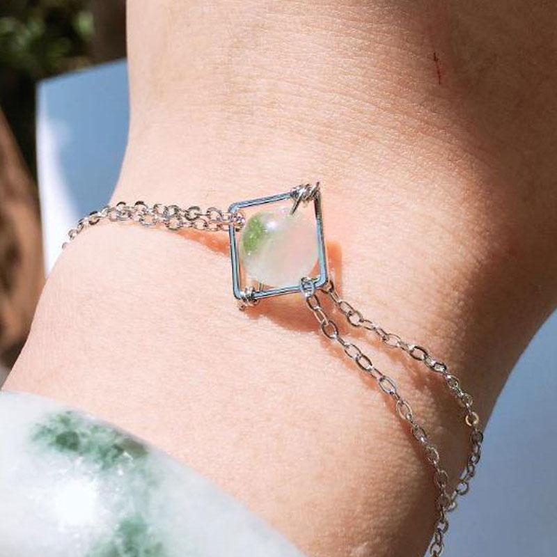 Handmade Cube Jade Bracelet