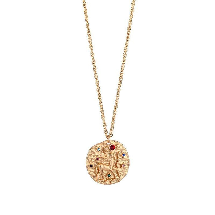 Medallion Zodiac Sign Necklace