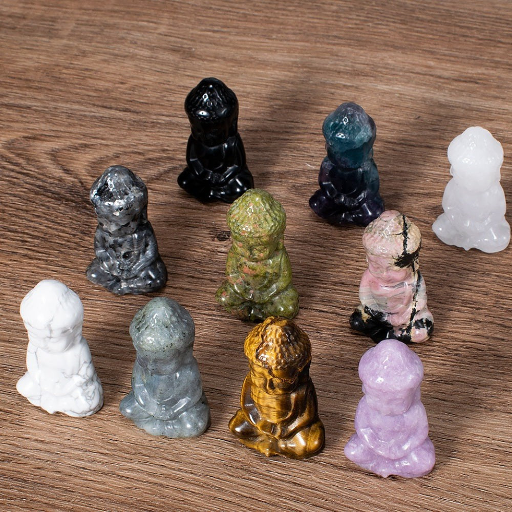 Meditating Buddha Crystal Figurines