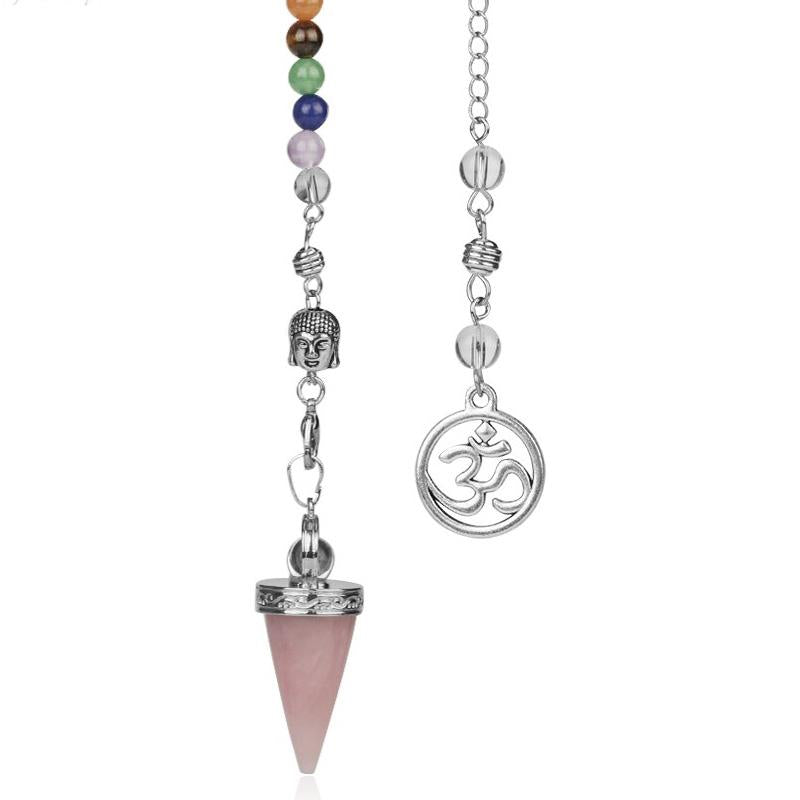 Crystal Gemstone 7 Chakra Divination Pendulum