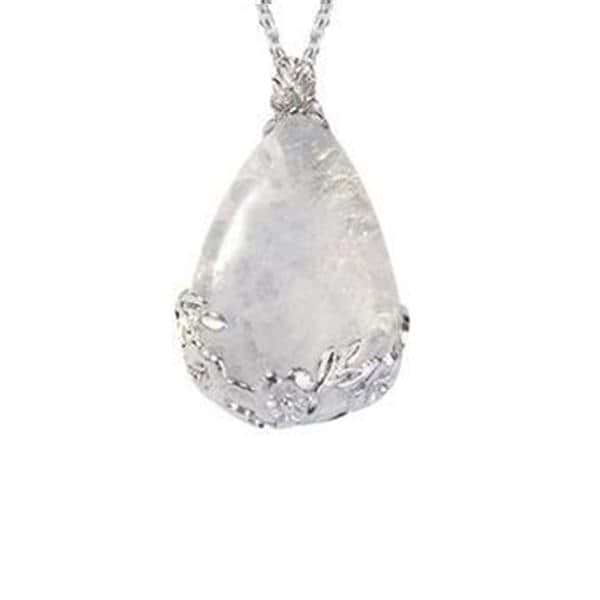 Flower Crystal Teardrop Necklace