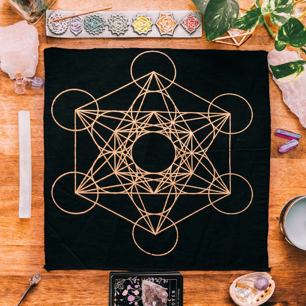 Metatron Crystal Grid Cloth Mat