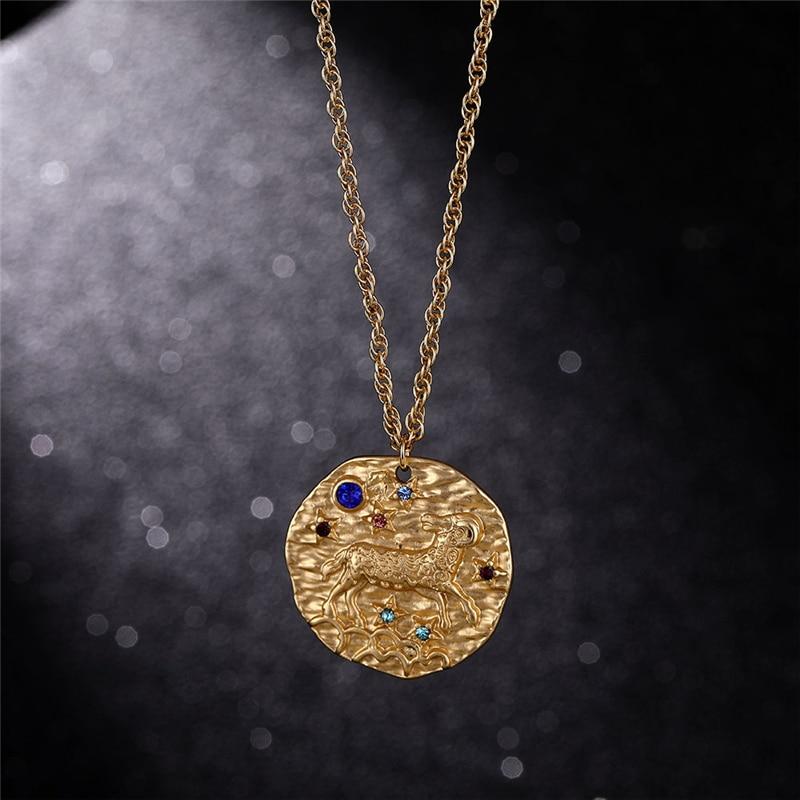 Medallion Zodiac Sign Necklace