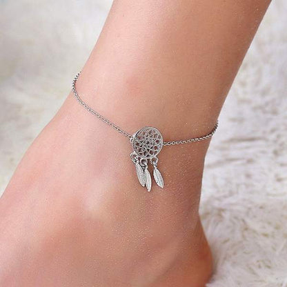 Silver Dream Catcher Anklet