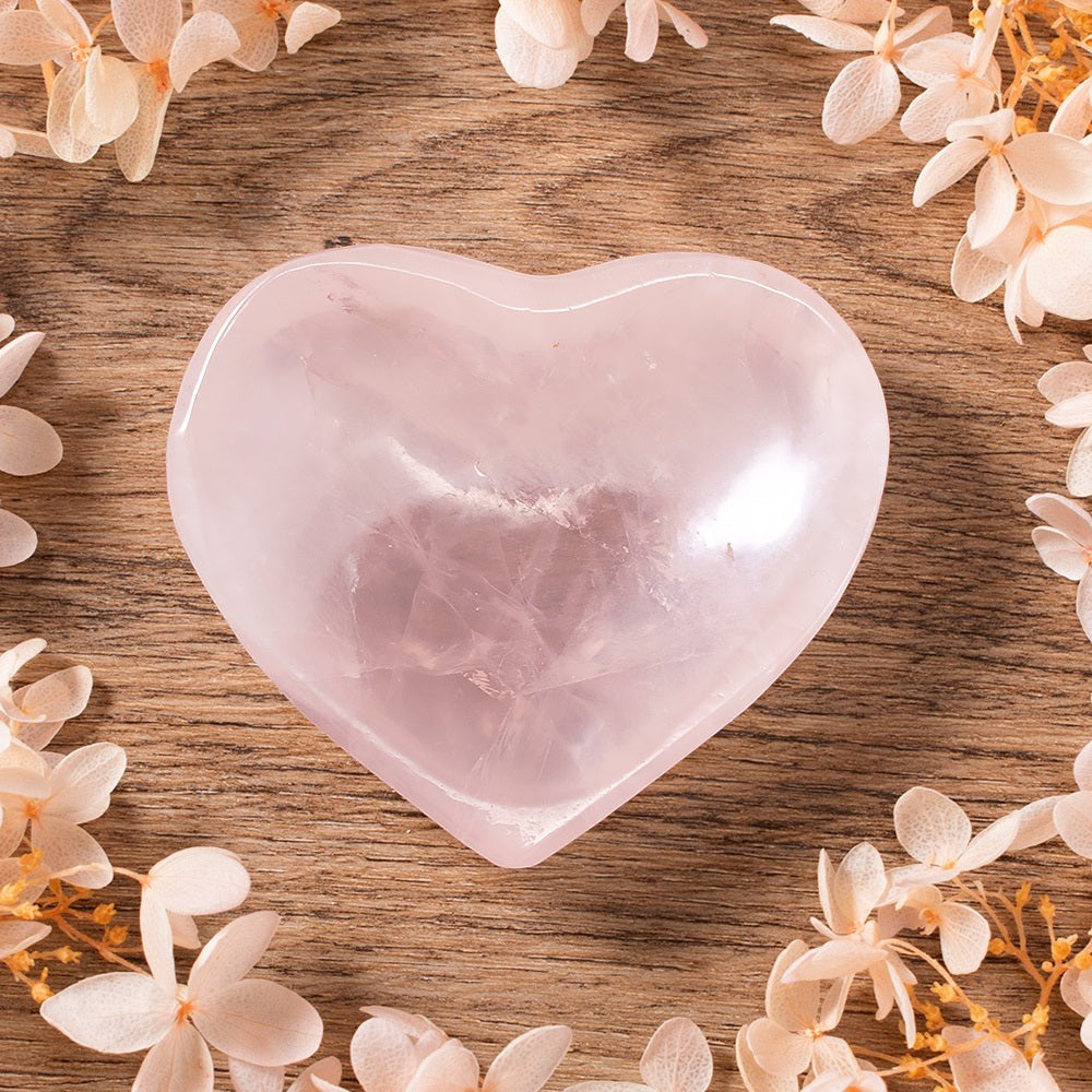 Rose quartz heart on sale shaped stone