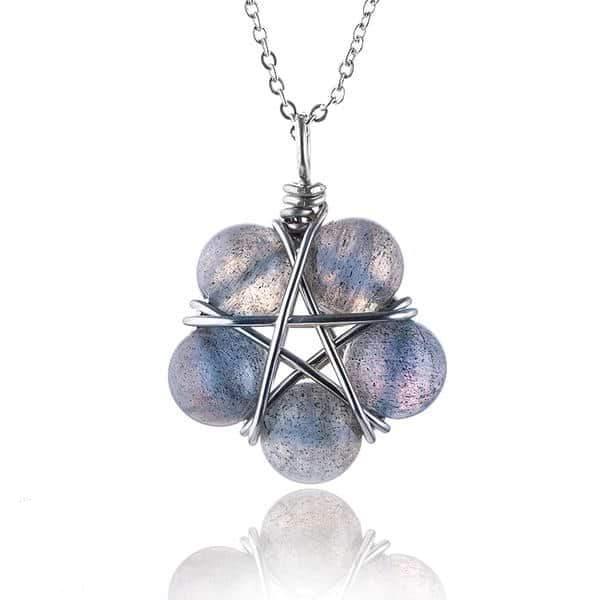 Moonstone Pentagram Necklace