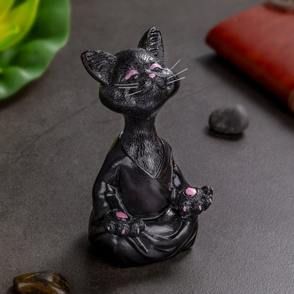 Zen Cat Meditation Statue