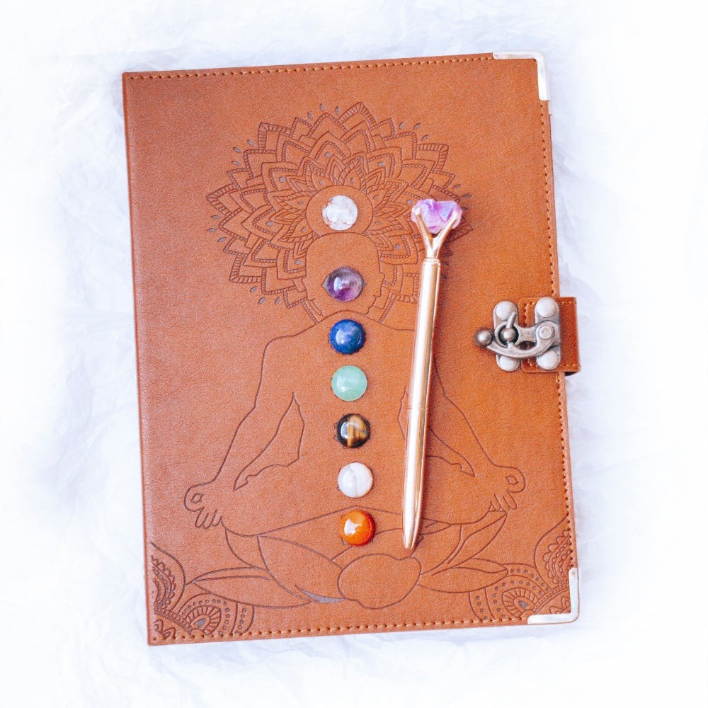 Mindful Notebook with Amethyst Crystal Pen