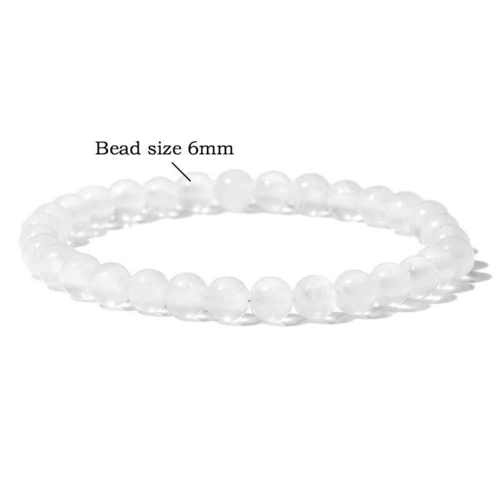 Selenite Crystal Bead Bracelet