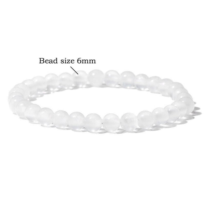 Selenite Crystal Bead Bracelet