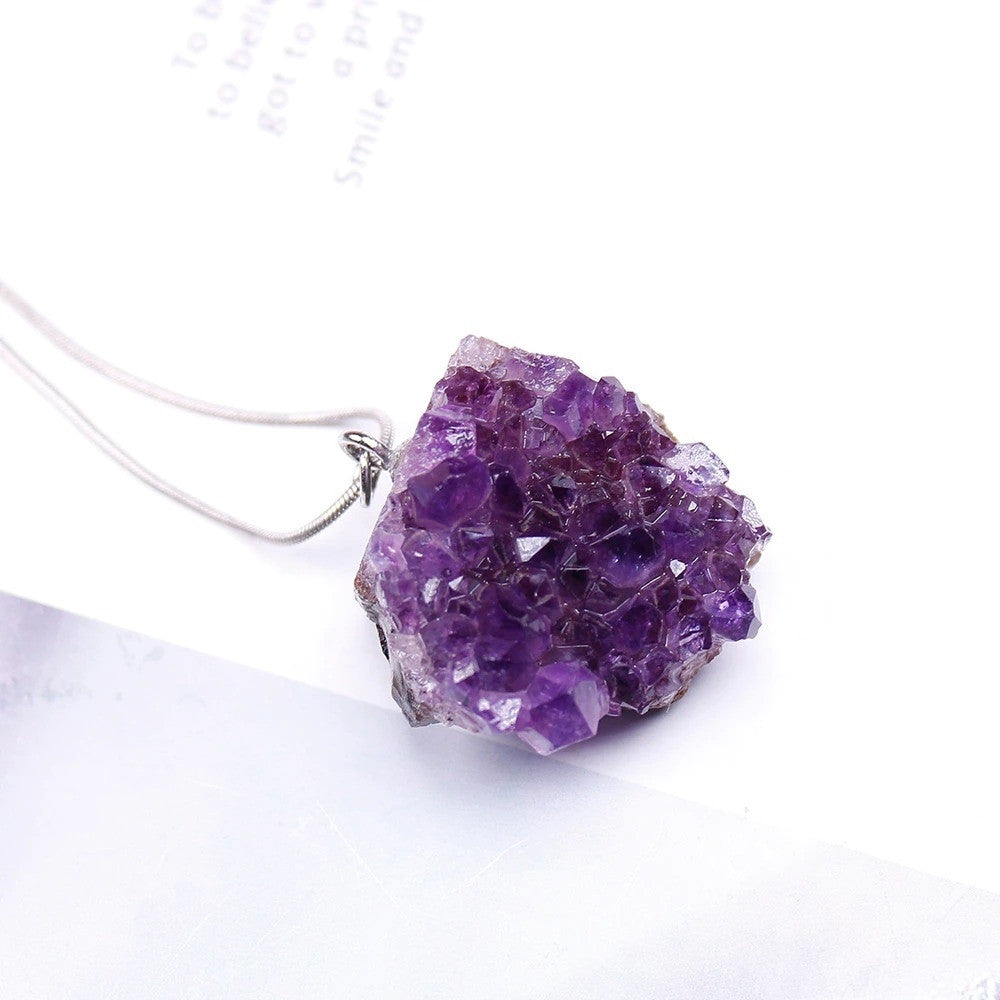 Raw Purple Amethyst Necklace