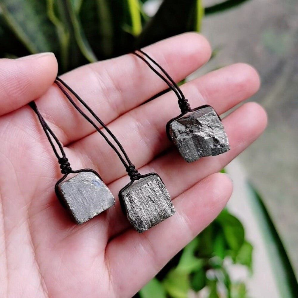 Pyrite Crystal Necklace Pendant