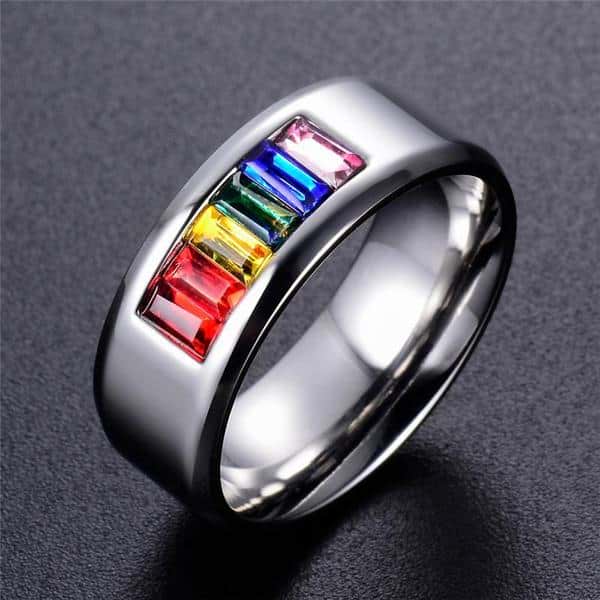 Stackable Stainless Steel Multicolor Ring, 2mm Thin Simple Stackable Stainless Steel Multicolor Ring, 2mm Thin Simple