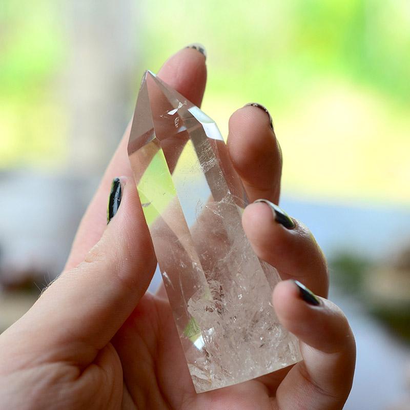 Oracle Desert Jasper/Crystal Clear Quartz Point accented with Triquetra and outlet Moonstone