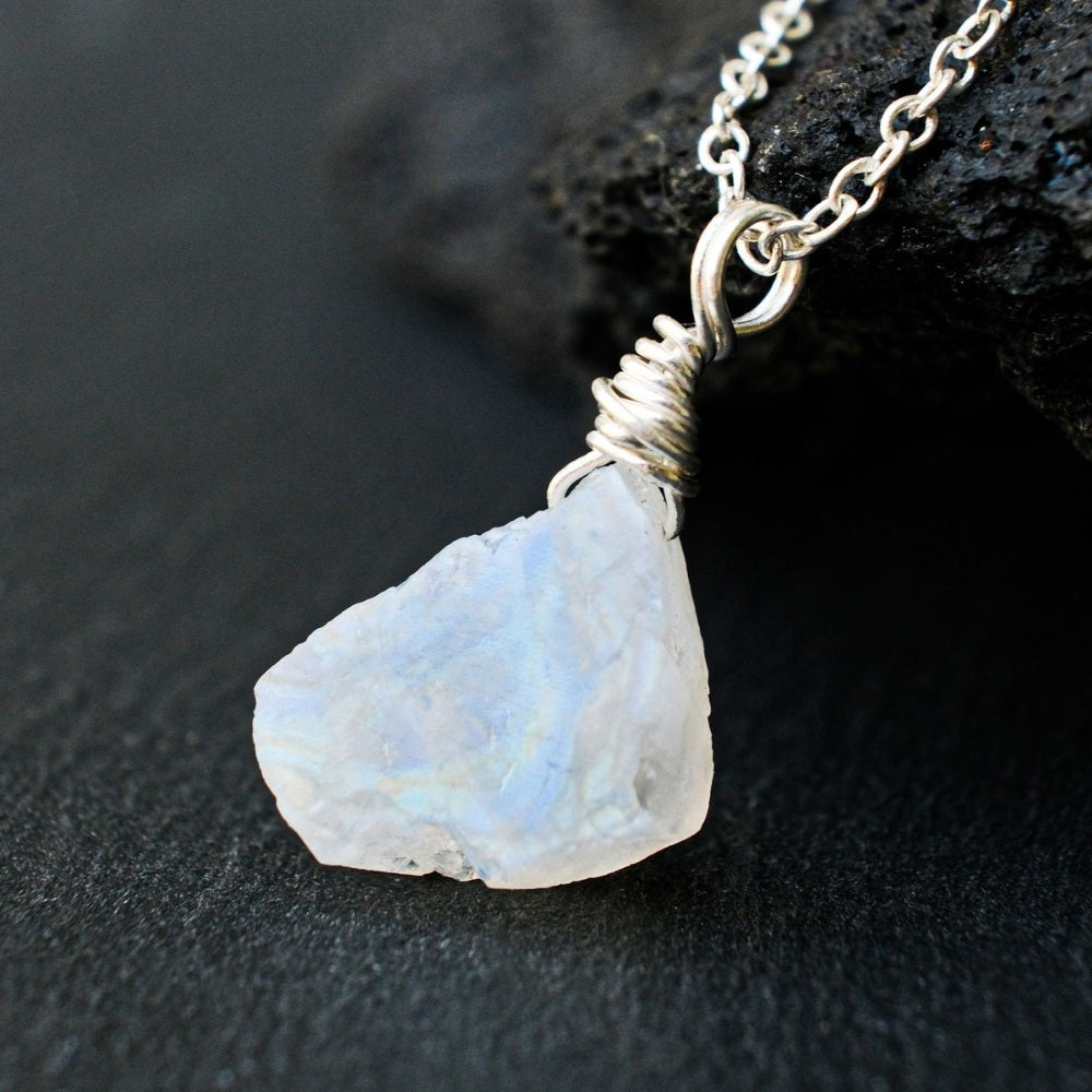 Natural Rainbow Moonstone Necklace