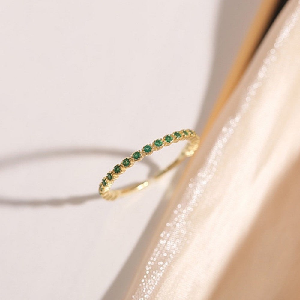 Delicate Green Emerald Ring