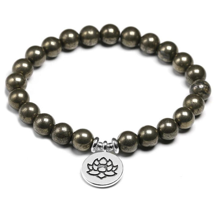 Pyrite Crystal Charm Bracelet
