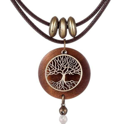 Wooden Tree of Life Necklace