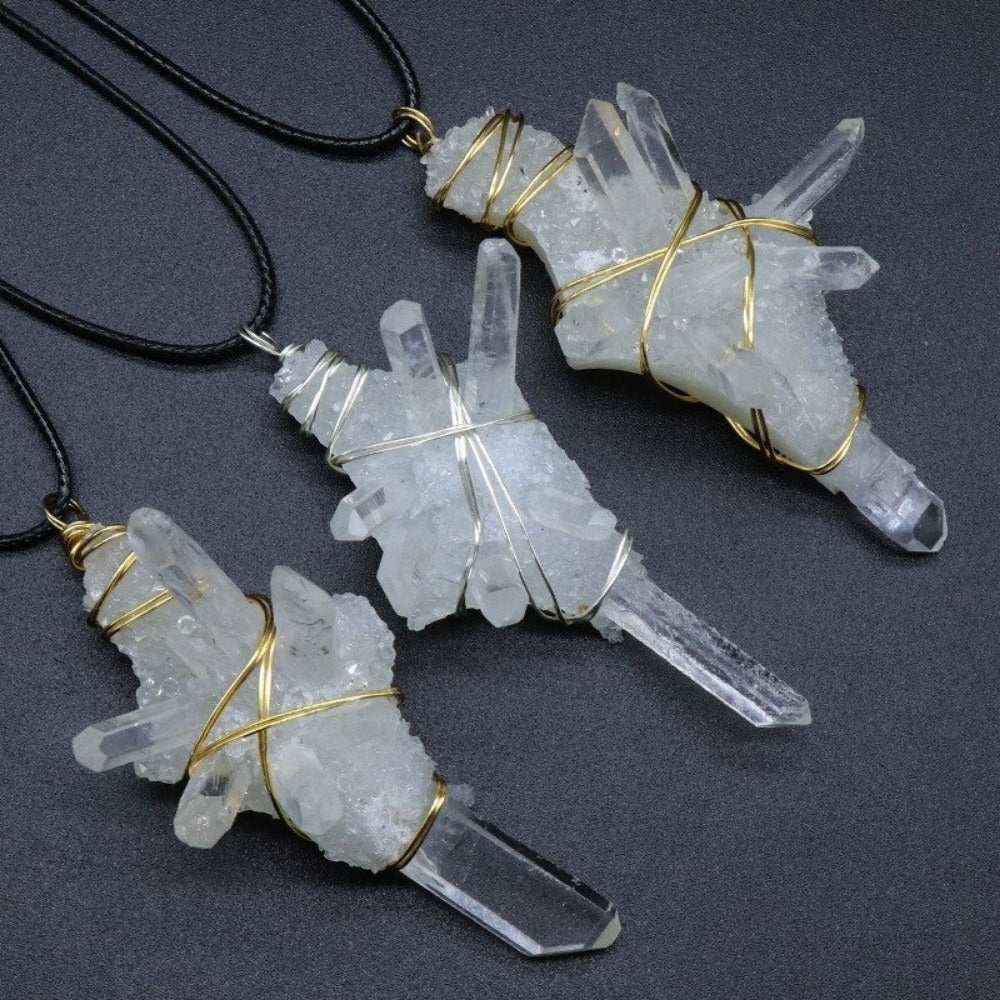 Pillar Clear Quartz Necklaces