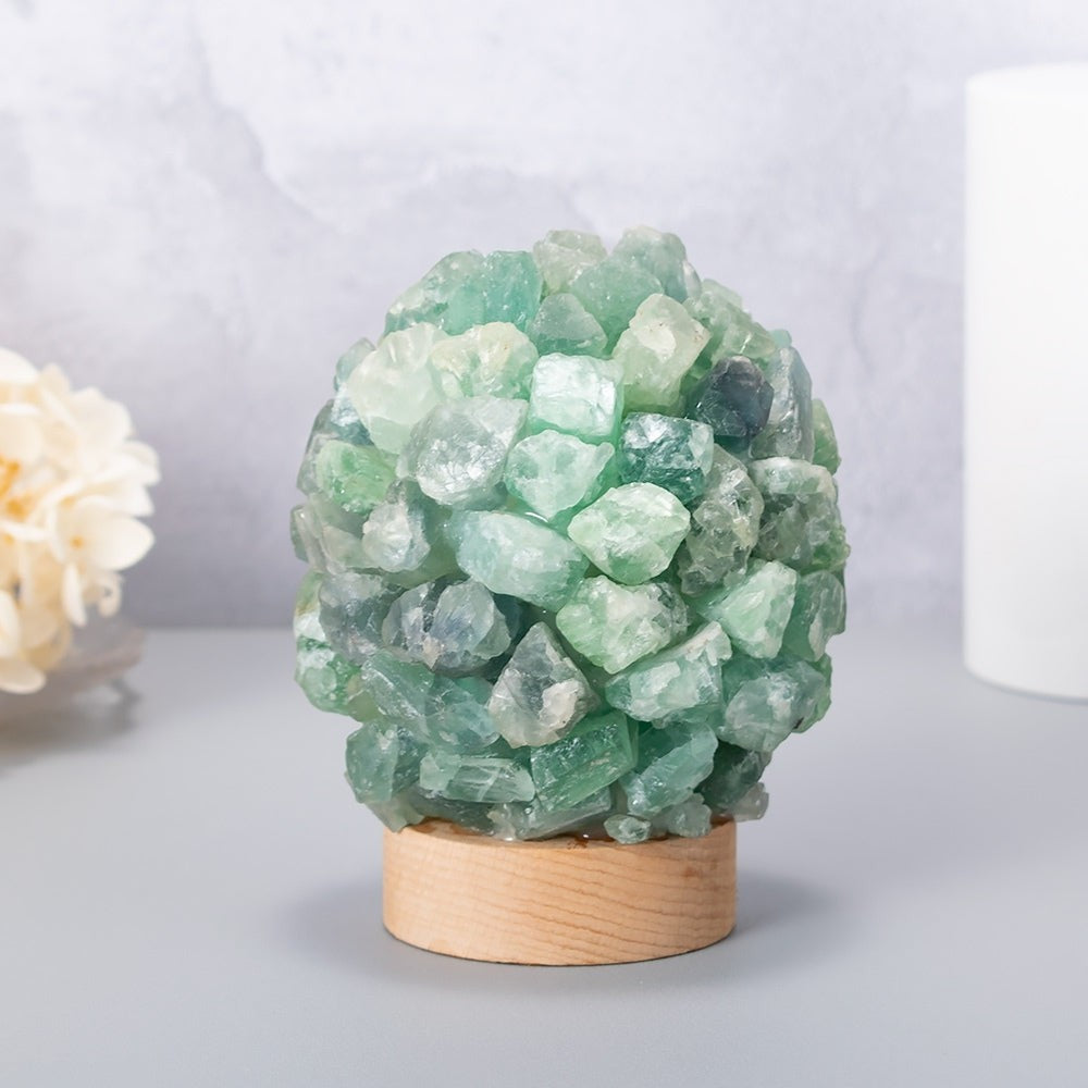 Natural Green Aventurine Crystal Table Lamp