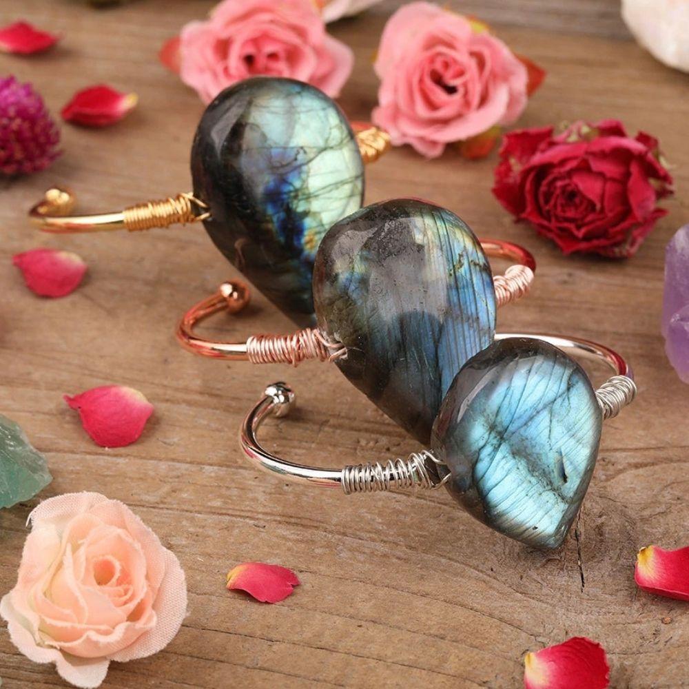 Labradorite Crystal Teardrop Bracelets